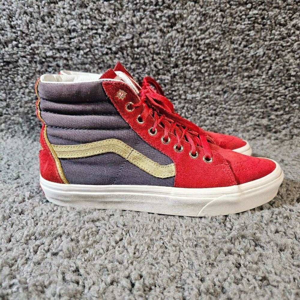 Vans Captain Marvel Shoes Womens 9 Limited Edition Earth 616's Hi Tops Men 7.5
